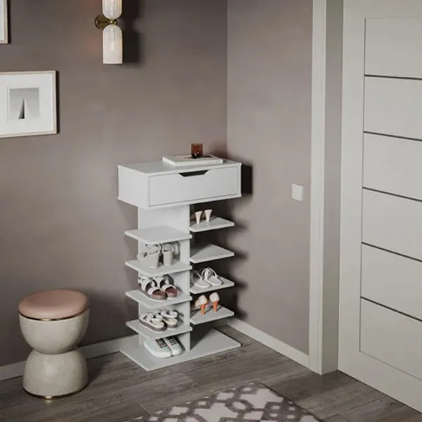 Dulap pentru încălțăminte KompaniT "TO-15" ML Mobilier 600x1048x320  104.8 x 60 x 32 /Gray /White photo 3