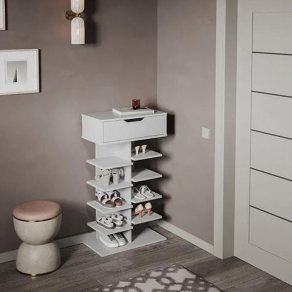 Dulap pentru încălțăminte KompaniT "TO-15" ML Mobilier 600x1048x320  104.8 x 60 x 32 /Gray /White photo 3