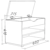 Suport pentru încălțăminte ML-Mobila ML - 5 gri 57 41.8 x 60.2 x 31.5 /Stejar Craft Alb /Stejar Craft Alb photo 2