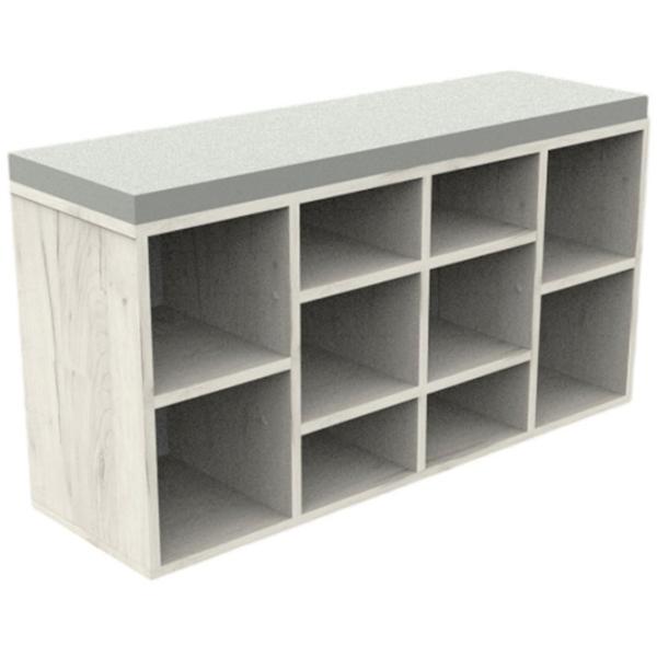 Dulap pentru încălțăminte ML-Mobila ML-4 52 x 105.2 x 32 /Stejar Craft Alb /Stejar Craft Alb photo 1