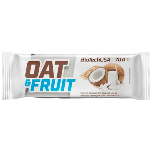 Batoane proteice BioTechUSA Oat & Fruits Iaurt de cocos (5999076223176) 70 g photo 1 Batoane proteice BioTechUSA Oat & Fruits Iaurt de cocos (5999076223176) 70 g photo 1