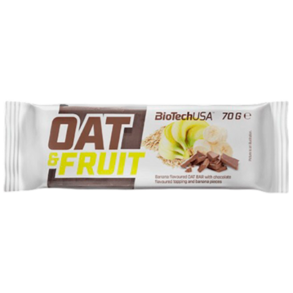 Batoane proteice BioTechUSA Oat & Fruits Banană, ciocolată (5999076223183) 70 g photo 1 Batoane proteice BioTechUSA Oat & Fruits Banană, ciocolată (5999076223183) 70 g photo 1