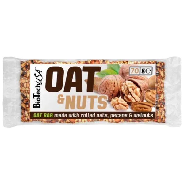 Batoane proteice BioTechUSA Oat & Nuts Nuc (5999076206247) 70 g photo 1