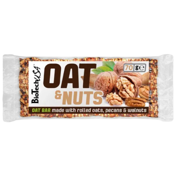 Batoane proteice BioTechUSA Oat & Nuts Nuc (5999076206247) 70 g photo 1