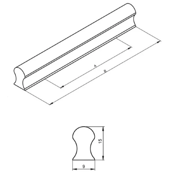 Mânere pentru mobilă Rejs AR31 Aluminiu / Aluminum photo 2