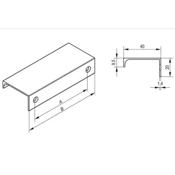 Mânere pentru mobilă Rejs FE6 Aluminiu / Aluminum photo 2 Mânere pentru mobilă Rejs FE6 Aluminiu / Aluminum photo 2