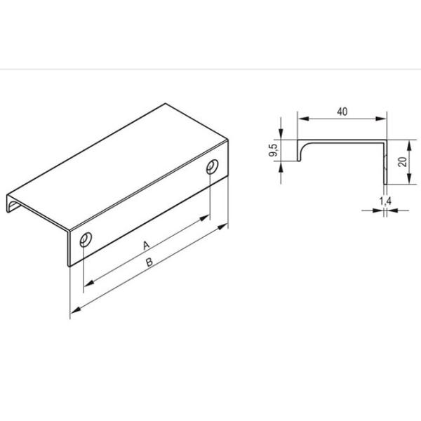 Mânere pentru mobilă Rejs FE6 Aluminiu / Aluminum photo 2 Mânere pentru mobilă Rejs FE6 Aluminiu / Aluminum photo 2