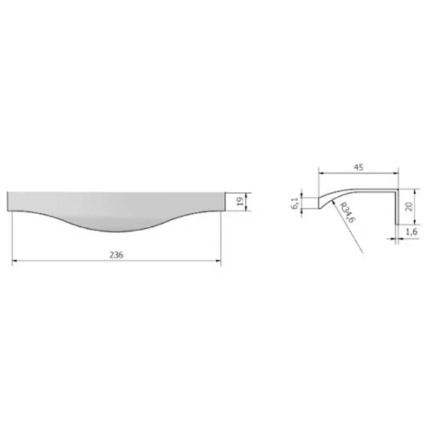 Mânere pentru mobilă Rejs FE9 Aluminiu / Black photo 2
