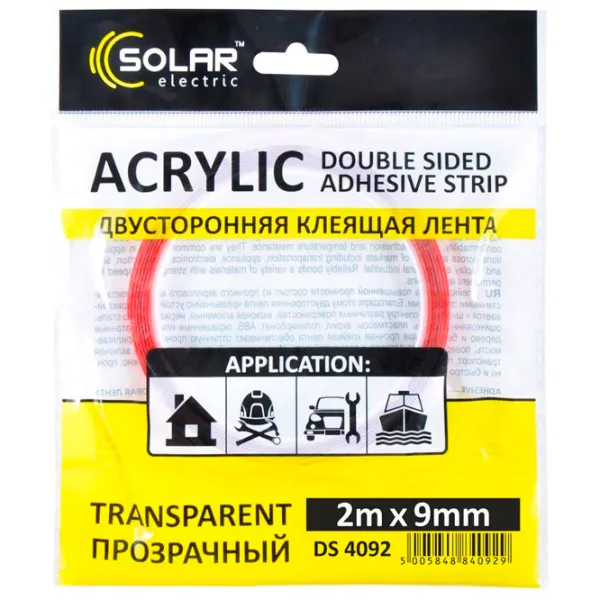 Bandă dublu adezivă Solar Acrylic Acril photo 1 Bandă dublu adezivă Solar Acrylic Acril photo 1