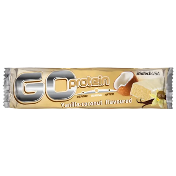 Batoane proteice BioTechUSA Go Protein Nucă de cocos, vanilie (5999076200672) 80 g photo 1 Batoane proteice BioTechUSA Go Protein Nucă de cocos, vanilie (5999076200672) 80 g photo 1