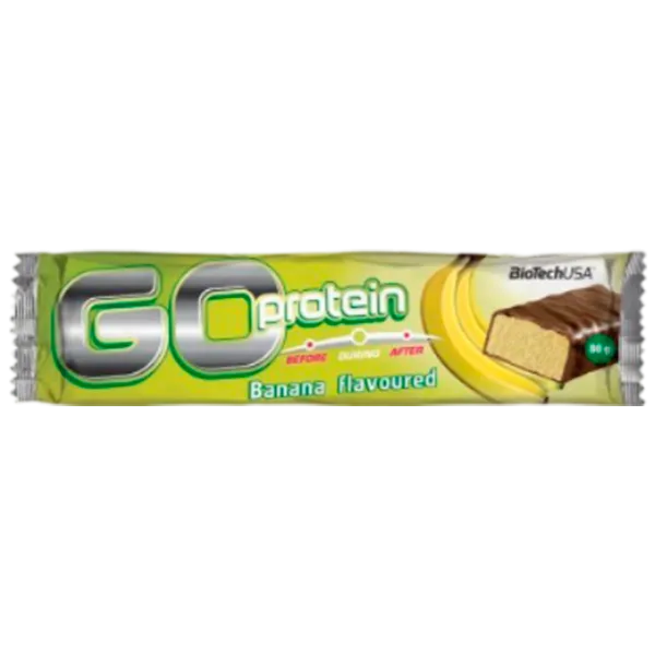 Batoane proteice BioTechUSA Go Protein Banană (5999076202478) 80 g photo 1