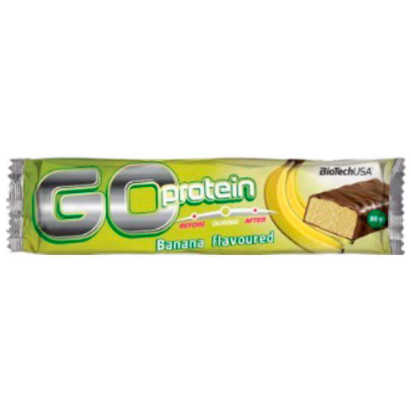 Batoane proteice BioTechUSA Go Protein Banană (5999076202478) 80 g photo 1
