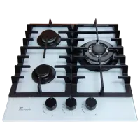 Plită încorporabilă pe gaz Tornado TR-453 HM Sticlă călită / White