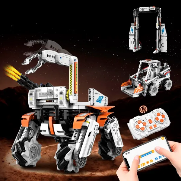 Constructor cu telecomandă KeeYee Dog Robot Robot/ White photo 2