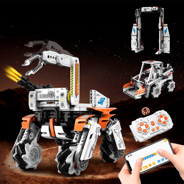 Constructor cu telecomandă KeeYee Dog Robot Robot/ White photo 2