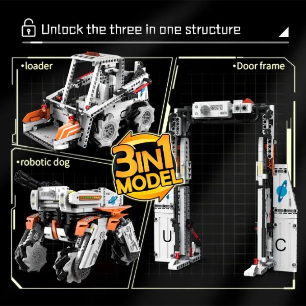 Constructor cu telecomandă KeeYee Dog Robot Robot/ White photo 3