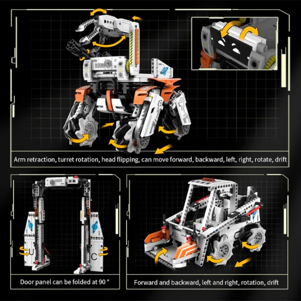 Constructor cu telecomandă KeeYee Dog Robot Robot/ White photo 4
