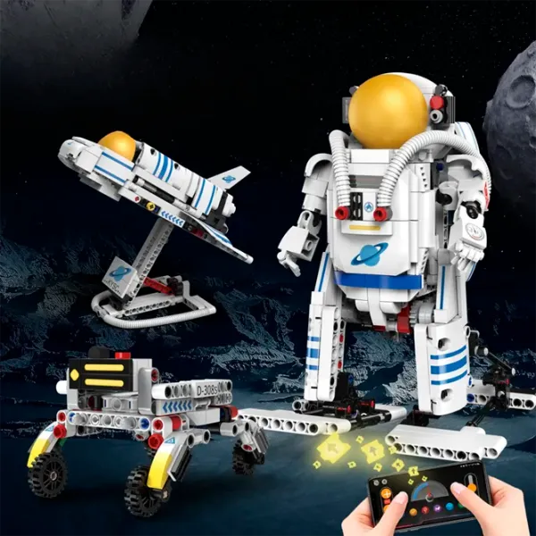Constructor cu telecomandă KeeYee Astronaut Robot Robot/ White photo 2