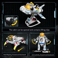Constructor cu telecomandă KeeYee Astronaut Robot Robot/ White photo 4