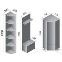 Dulap pentru antreu Arta Mobilei AM38 LPAL / Gray photo 2