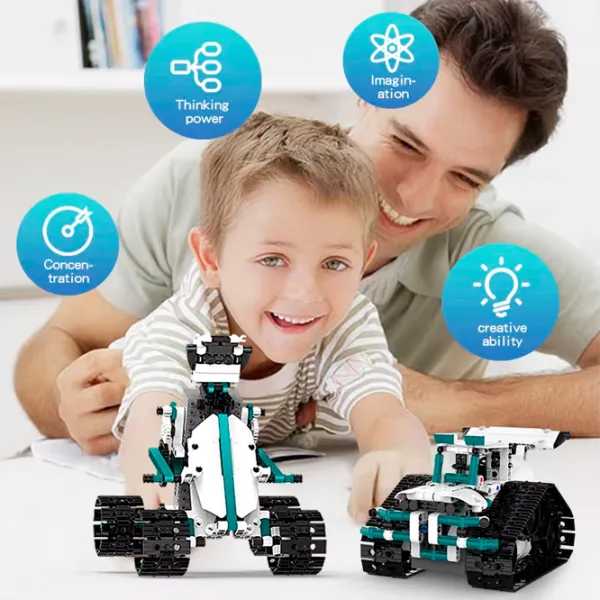 Constructor cu telecomandă KeeYee Robot Programmable Robot/ White photo 2