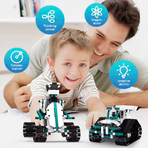 Constructor cu telecomandă KeeYee Robot Programmable Robot/ White photo 2