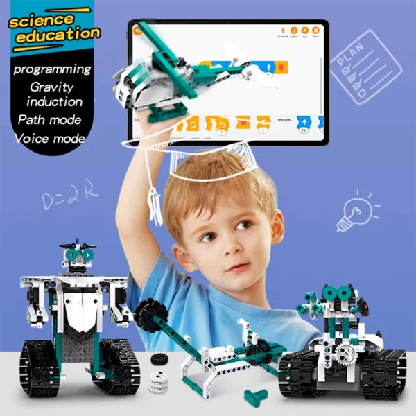 Constructor cu telecomandă KeeYee Robot Programmable Robot/ White photo 4