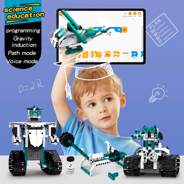 Constructor cu telecomandă KeeYee Robot Programmable Robot/ White photo 4