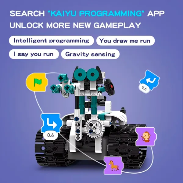 Constructor cu telecomandă KeeYee Robot Programmable Robot/ White photo 5