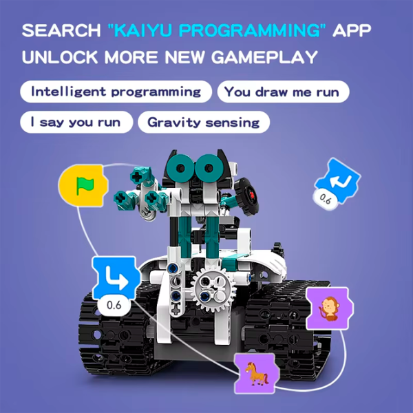 Constructor cu telecomandă KeeYee Robot Programmable Robot/ White photo 5