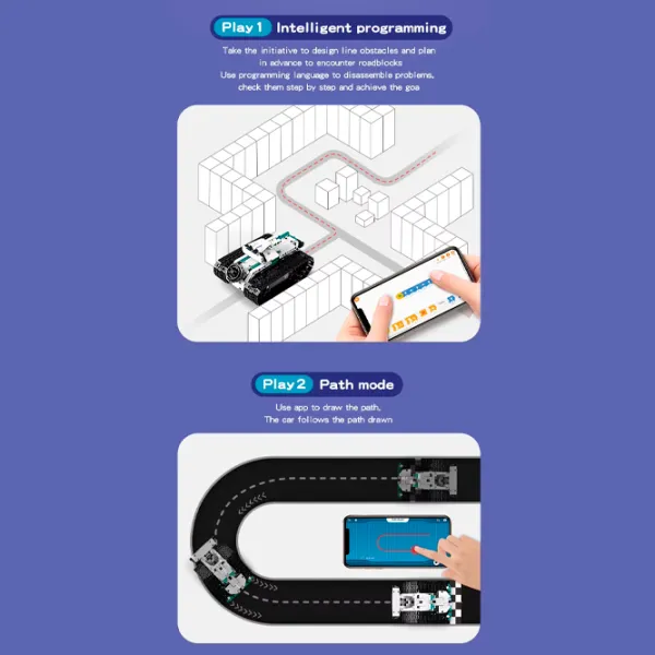 Constructor cu telecomandă KeeYee Robot Programmable Robot/ White photo 6