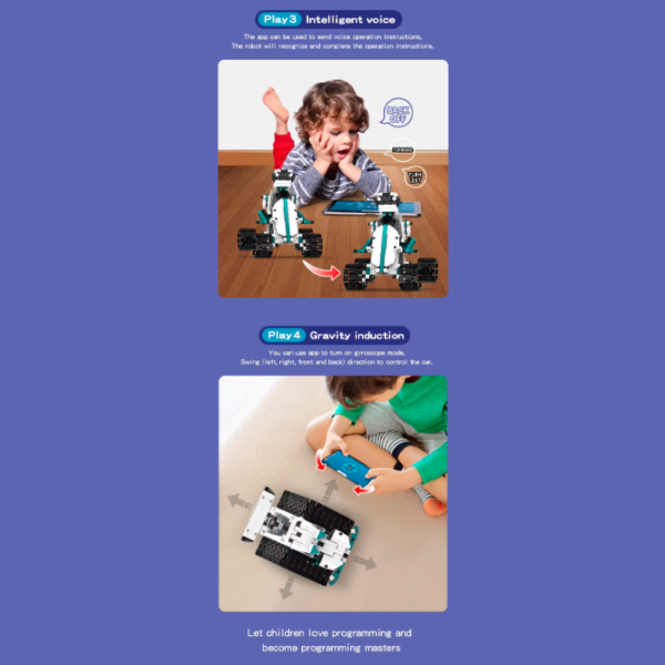 Constructor cu telecomandă KeeYee Robot Programmable Robot/ White photo 7