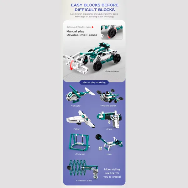 Constructor cu telecomandă KeeYee Robot Programmable Robot/ White photo 8