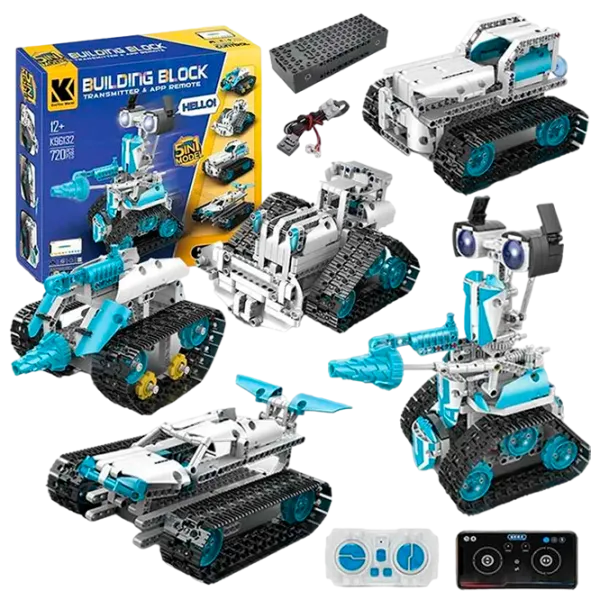 Constructor cu telecomandă KeeYee Robot Truck Clasic/ White photo 1