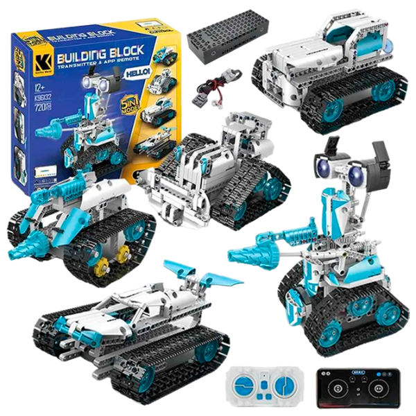 Constructor cu telecomandă KeeYee Robot Truck Clasic/ White photo 1