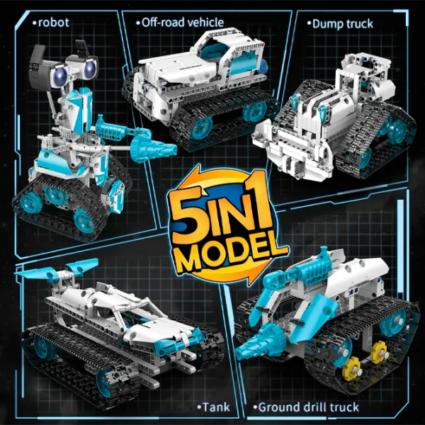 Constructor cu telecomandă KeeYee Robot Truck Clasic/ White photo 3