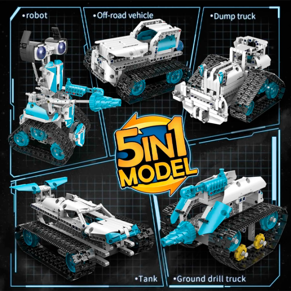 Constructor cu telecomandă KeeYee Robot Truck Clasic/ White photo 3