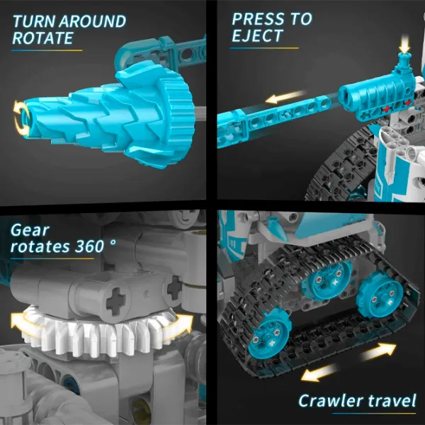 Constructor cu telecomandă KeeYee Robot Truck Clasic/ White photo 4