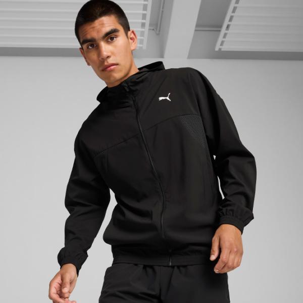 Hanorac pentru bărbați Puma Always On Woven Full  Drept / Black photo 3