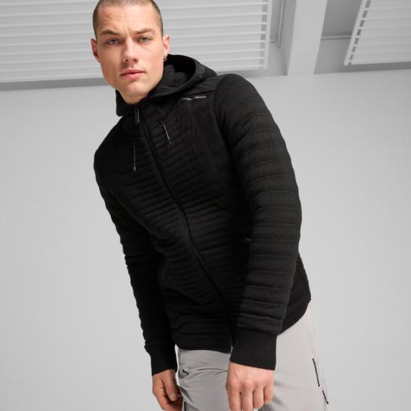 Hanorac pentru bărbați Puma Porsche Evoknit Hoody  Drept / Black photo 3