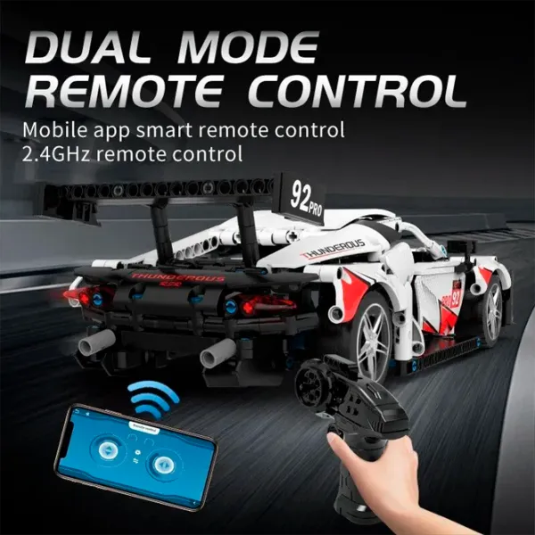 Constructor cu telecomandă KeeYee Porsche 911 RSR Mașină/ White photo 2