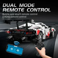Constructor cu telecomandă KeeYee Porsche 911 RSR Mașină/ White photo 2