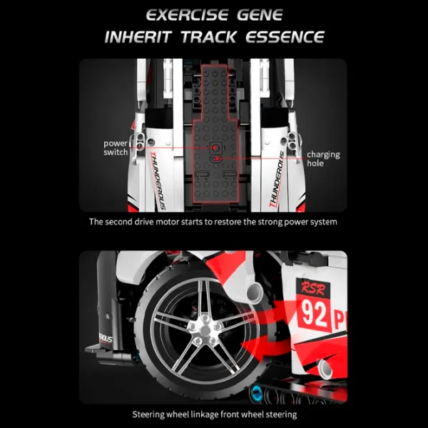 Constructor cu telecomandă KeeYee Porsche 911 RSR Mașină/ White photo 4