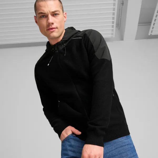 Hanorac pentru bărbați Puma Porsche Wool Mix  Drept / Black photo 2