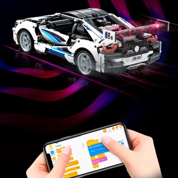 Constructor cu telecomandă KeeYee BMW I8s Mașină/ White photo 4