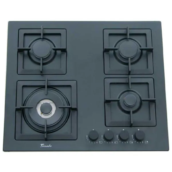 Plită încorporabilă pe gaz Tornado SL 4G221 Sticlă călită / Anthracite photo 5