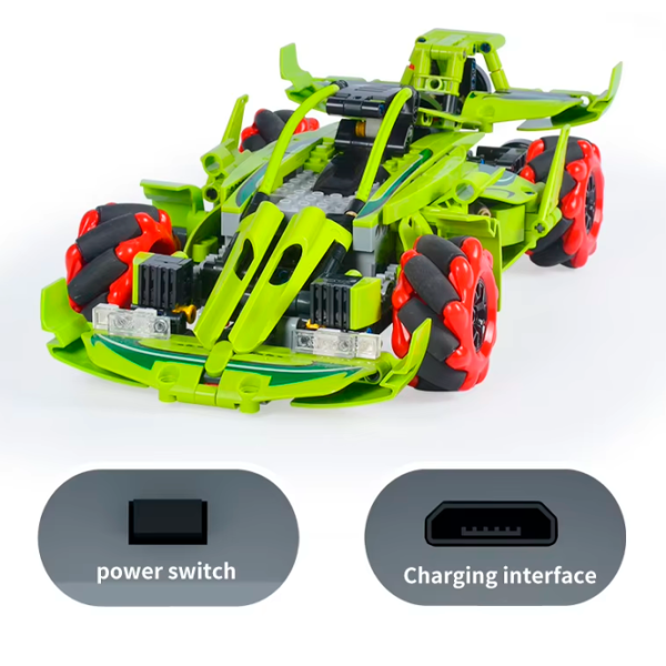 Constructor cu telecomandă KeeYee Universal Mecanum Mașină/ Green photo 5