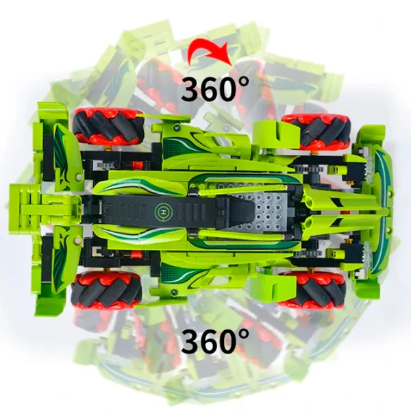 Constructor cu telecomandă KeeYee Universal Mecanum Mașină/ Green photo 7