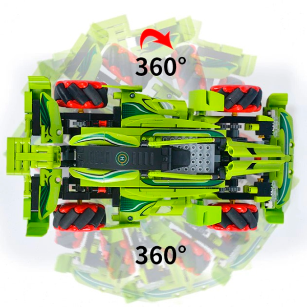 Constructor cu telecomandă KeeYee Universal Mecanum Mașină/ Green photo 7