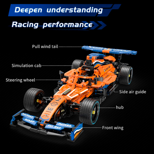 Constructor cu telecomandă KeeYee Formula 1 Mașină/ Orange photo 4
